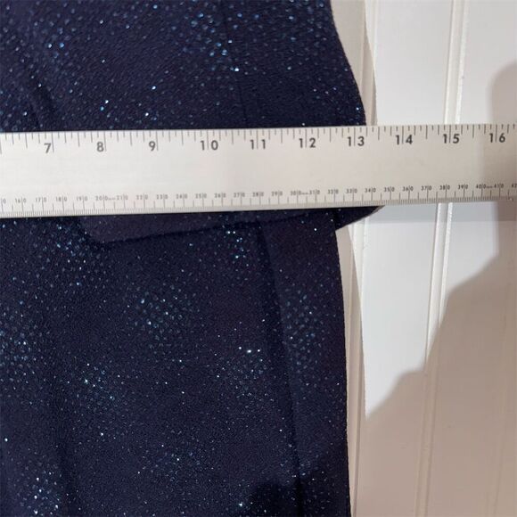 Vintage Scott McClintock Millennium 2000 Navy Blue Sparkle Halter Gown Sz 8 USA - Picture 10 of 11
